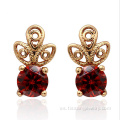 Pendientes oro rojo de cristal para las mujeres